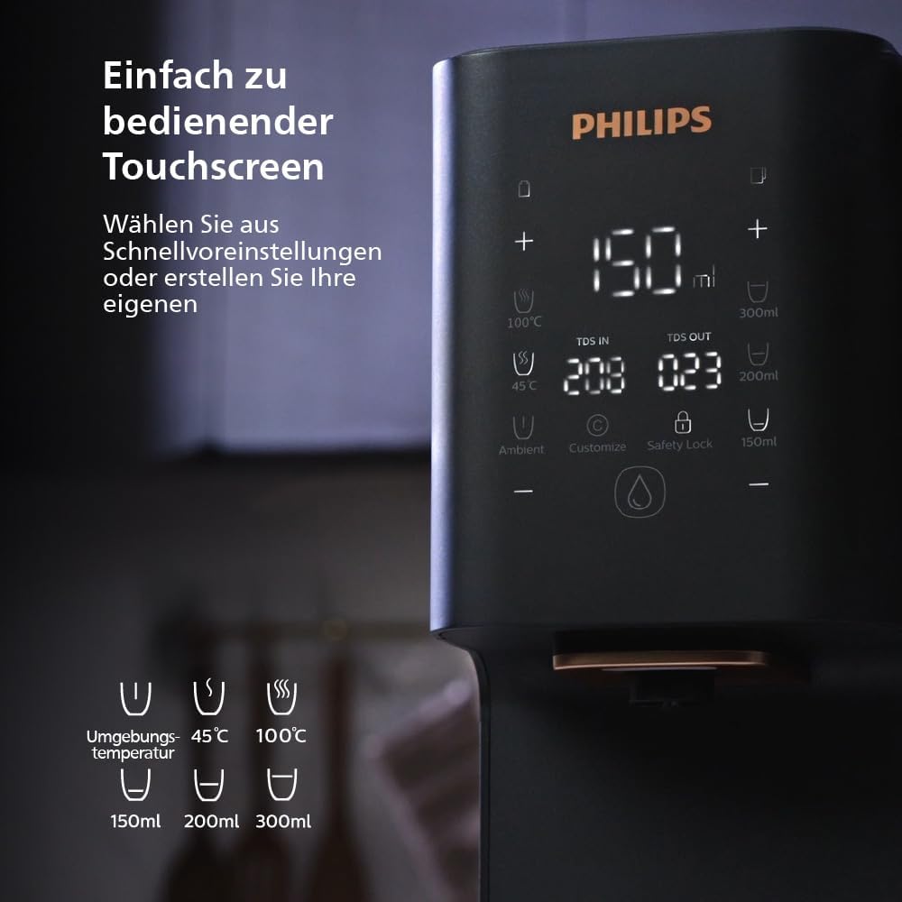 Philips Umkehrosmose-Wasserstation ADD6920BK01/10, Aquaporin Inside, eliminiert bis zu 110 Substanzen