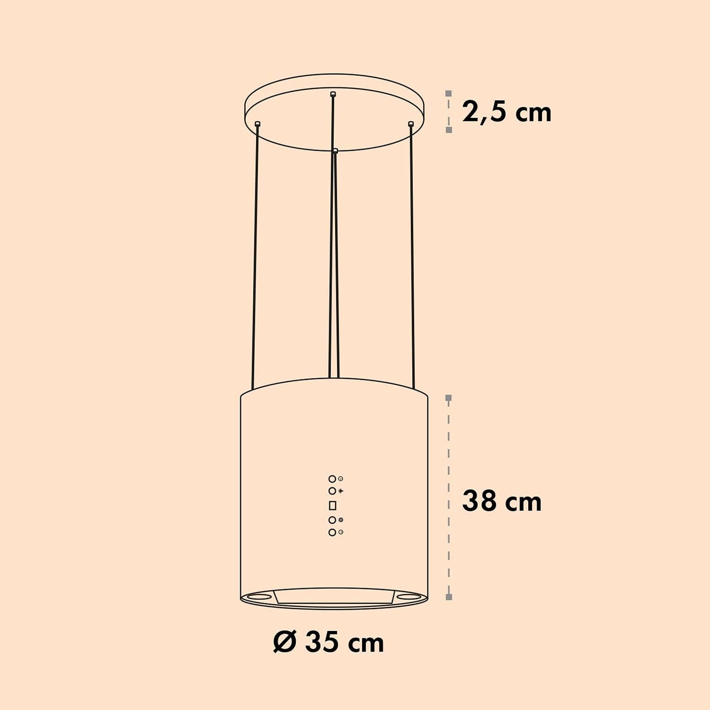 Klarstein Inselhaube Umluft, Leise Dunstabzugshaube für Kochinsel, Aktivkohlefilter, 558m³/h, Energieklasse B