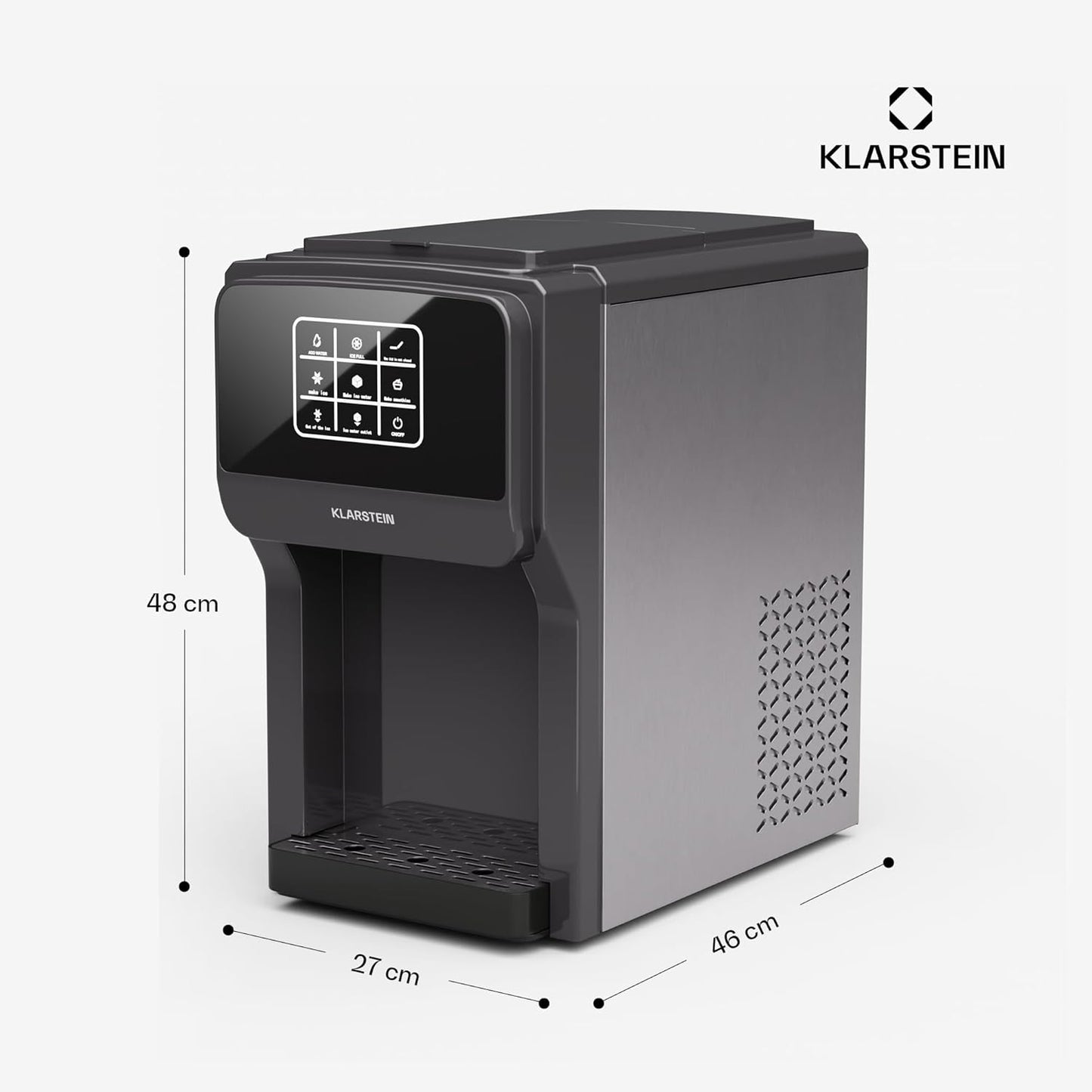 Klarstein ArcticBlend 3in1-Eiswürfelmaschine – 20 kg/24 h, Kugeleis & Crushed Ice, 6-Liter-Wassertank