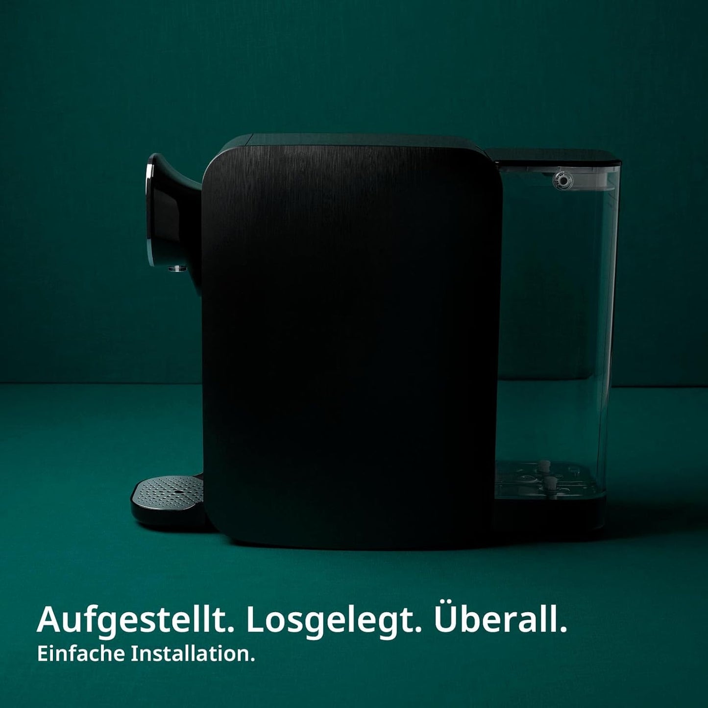 OsmoFresh Quella Pro Black Auftisch Osmoseanlage, 6 Temperaturstufen, 7-fach Filterung, UV, kalkfreies Trinkwasser
