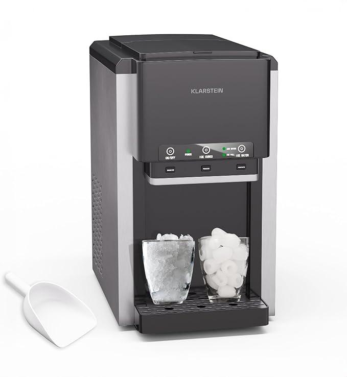 Klarstein ArcticBlend 3in1-Eiswürfelmaschine – 20 kg/24 h, Kugeleis & Crushed Ice, 6-Liter-Wassertank