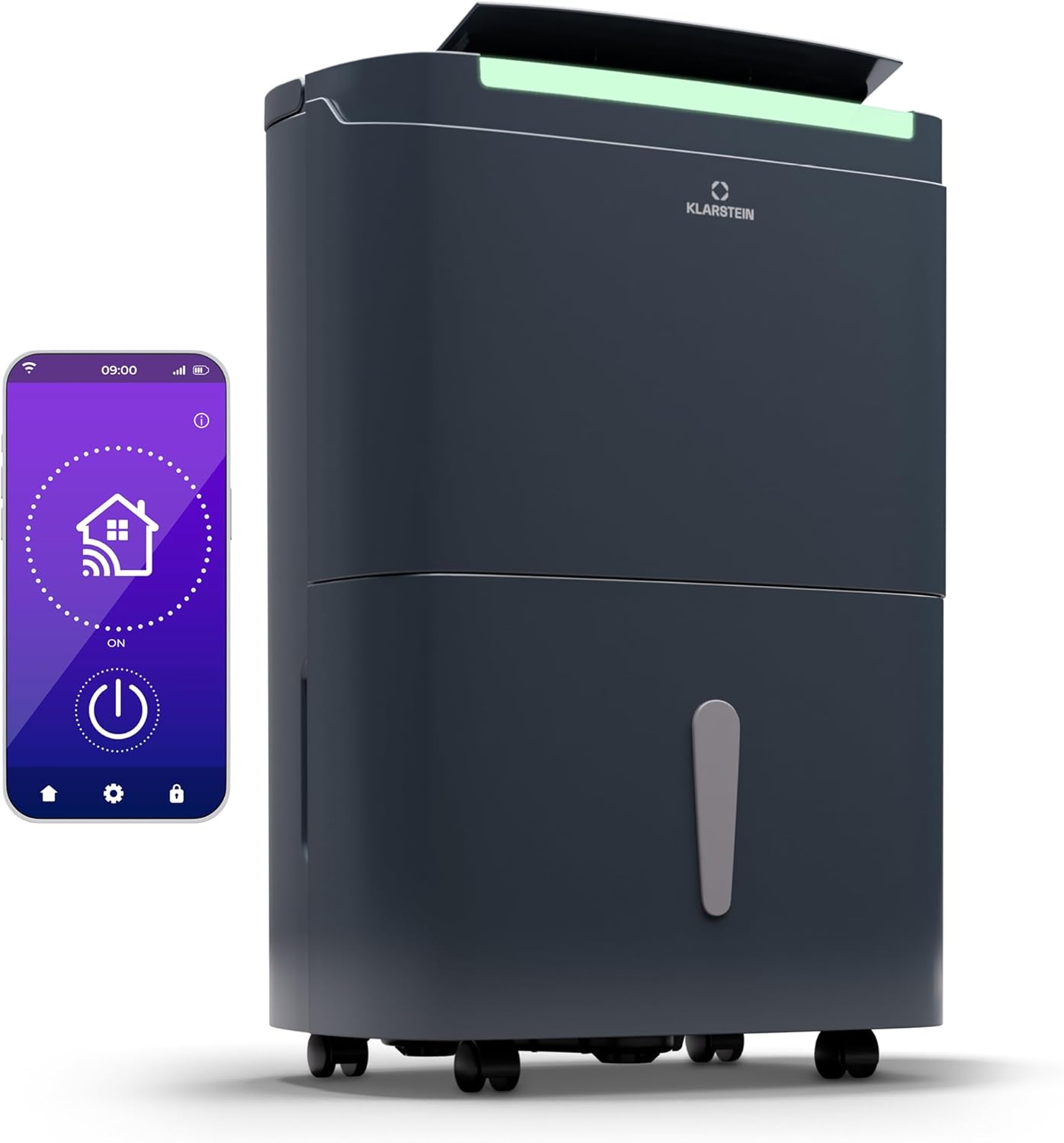 Klarstein Luftentfeuchter bis 55m², Smart Dehumidifier für Wohnung, Bad & Keller, 50L, WLAN IoT App