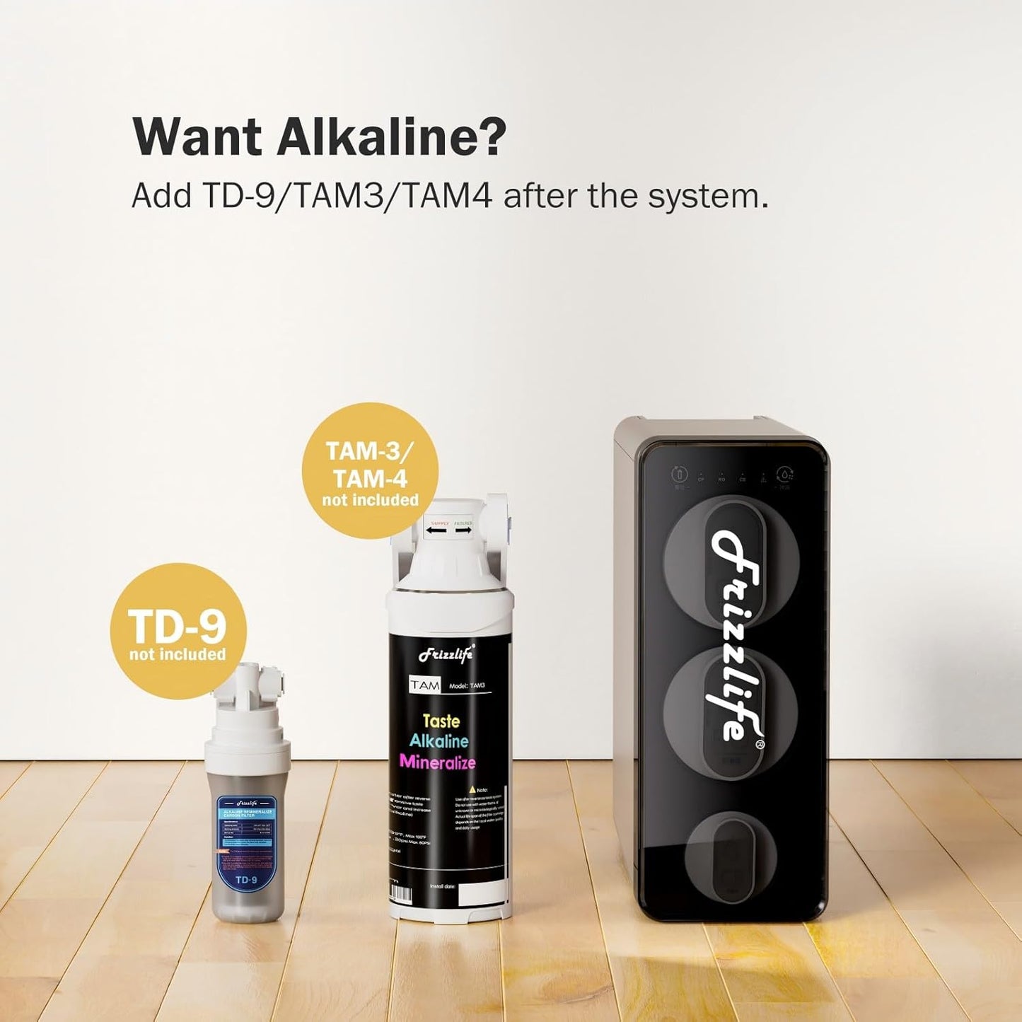 Frizzlife RO Umkehrosmose-Wasserfiltersystem (PD800-TAM4 Alkalisch RO)