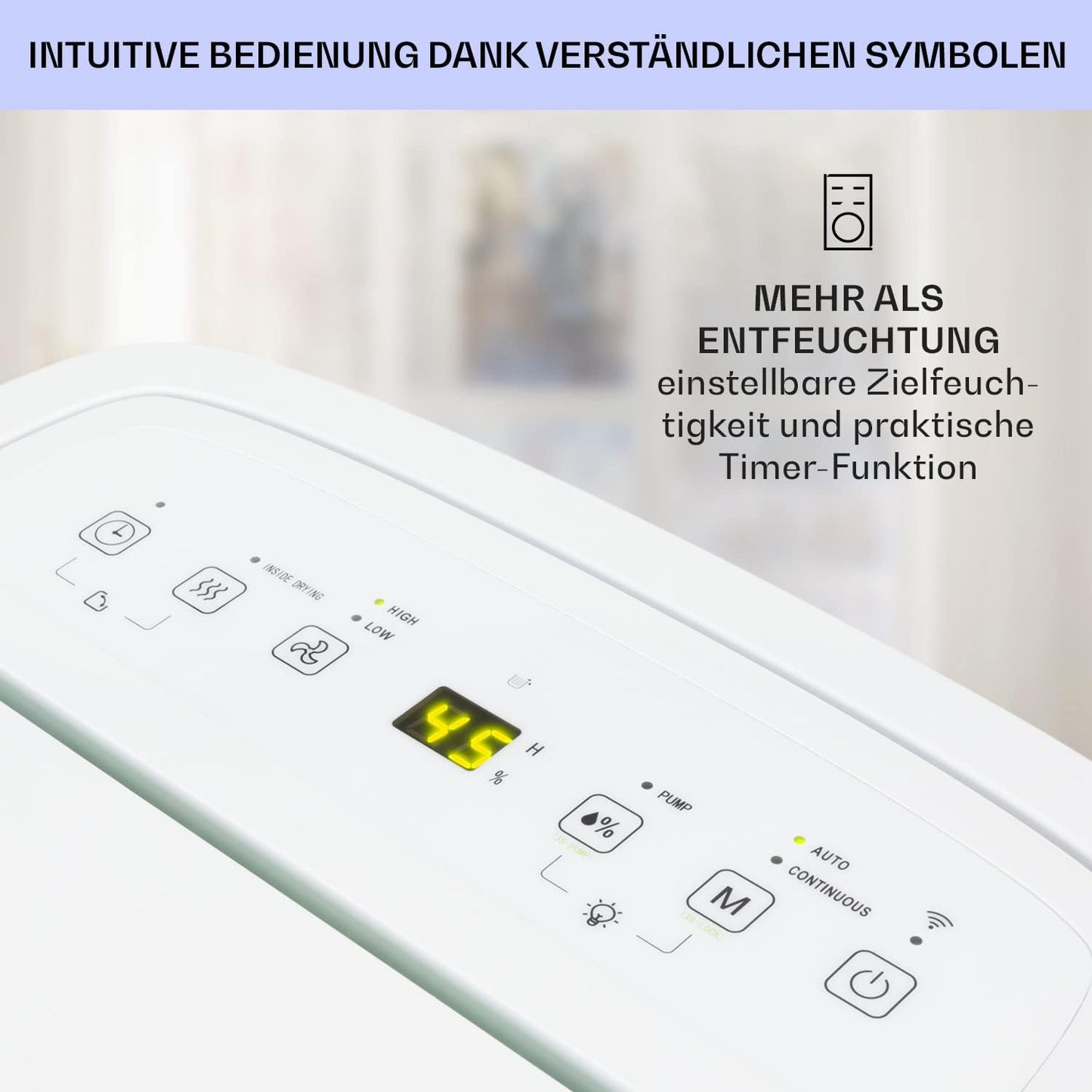 Klarstein Luftentfeuchter bis 55m², Smart Dehumidifier für Wohnung, Bad & Keller, 50L, WLAN IoT App