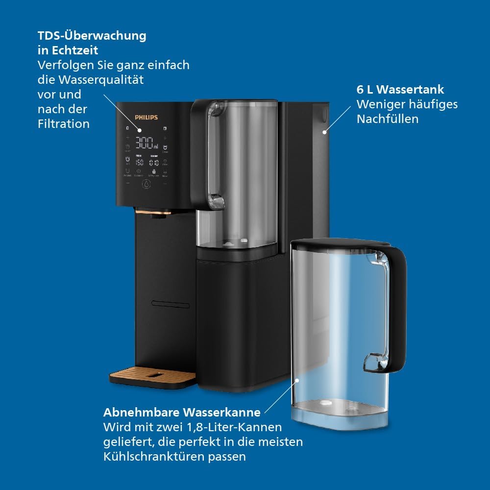 Philips Umkehrosmose-Wasserstation ADD6920BK01/10, Aquaporin Inside, eliminiert bis zu 110 Substanzen