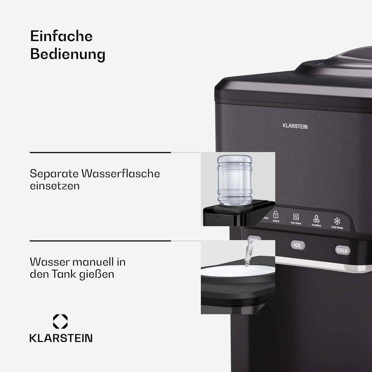 Klarstein ArcticBlend 3in1-Eiswürfelmaschine – 20 kg/24 h, Kugeleis & Crushed Ice, 6-Liter-Wassertank