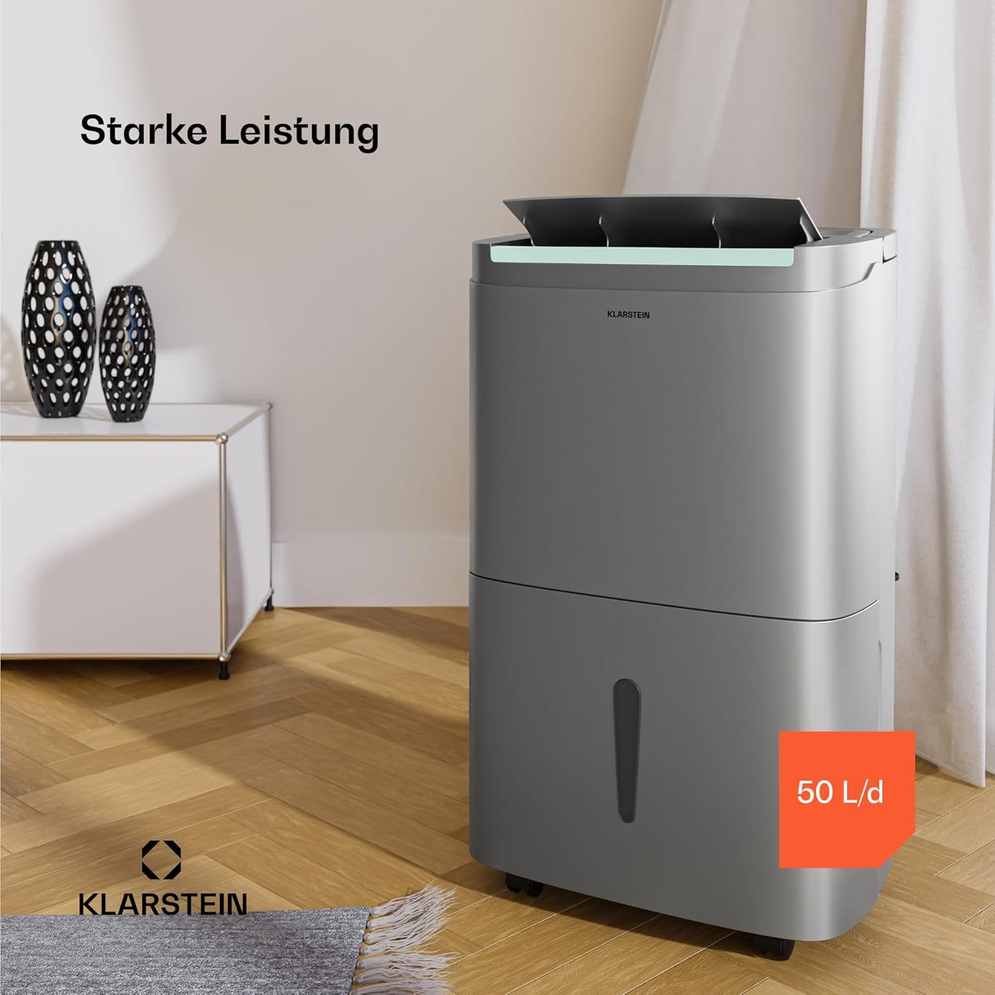 Klarstein Luftentfeuchter bis 55m², Smart Dehumidifier für Wohnung, Bad & Keller, 50L, WLAN IoT App