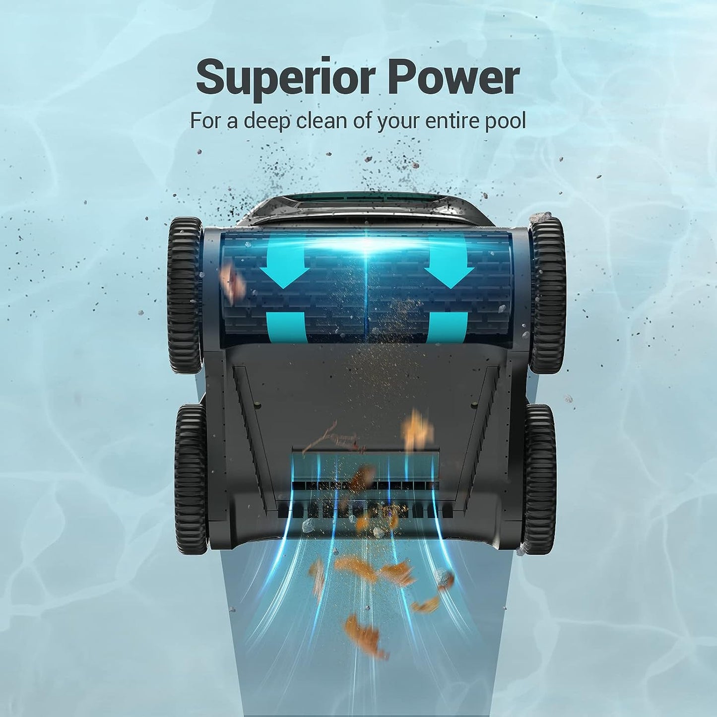 AIPER Poolroboter, Quad-Motorensystem, WavePath Navigationstechnologie, 3 Reinigungsmodi, Wandklettern, Poolsauger Akku Kabellos