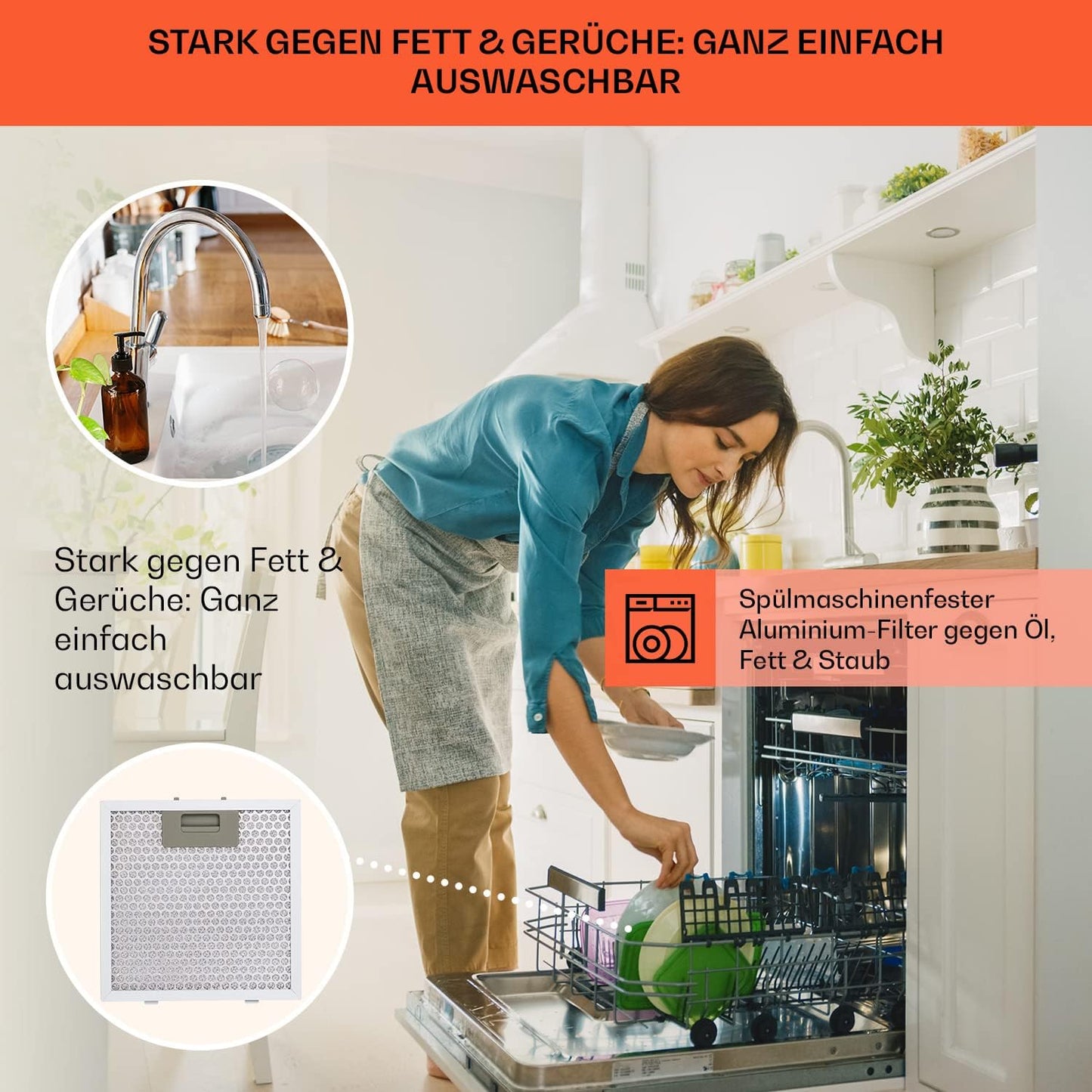 Klarstein Inselhaube Umluft, Leise Dunstabzugshaube für Kochinsel, Aktivkohlefilter, 558m³/h, Energieklasse B