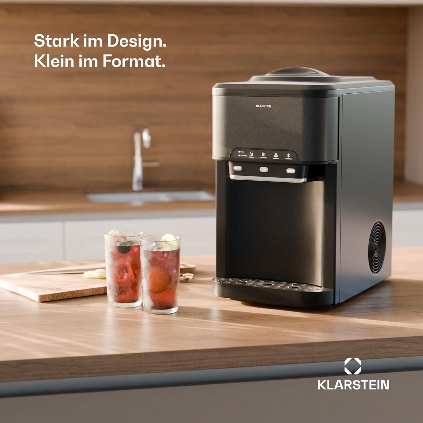 Klarstein ArcticBlend 3in1-Eiswürfelmaschine – 20 kg/24 h, Kugeleis & Crushed Ice, 6-Liter-Wassertank