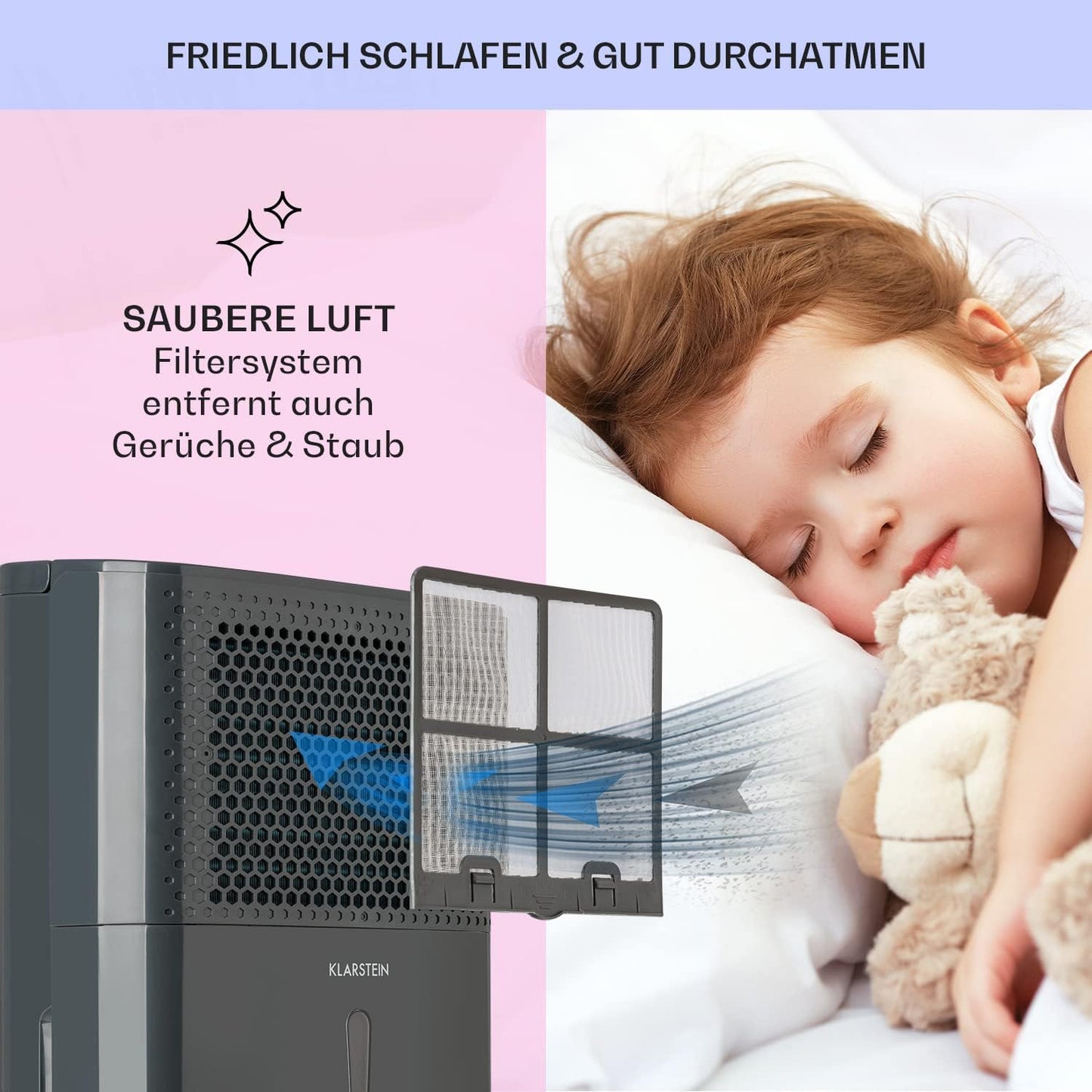 Klarstein Luftentfeuchter bis 55m², Smart Dehumidifier für Wohnung, Bad & Keller, 50L, WLAN IoT App