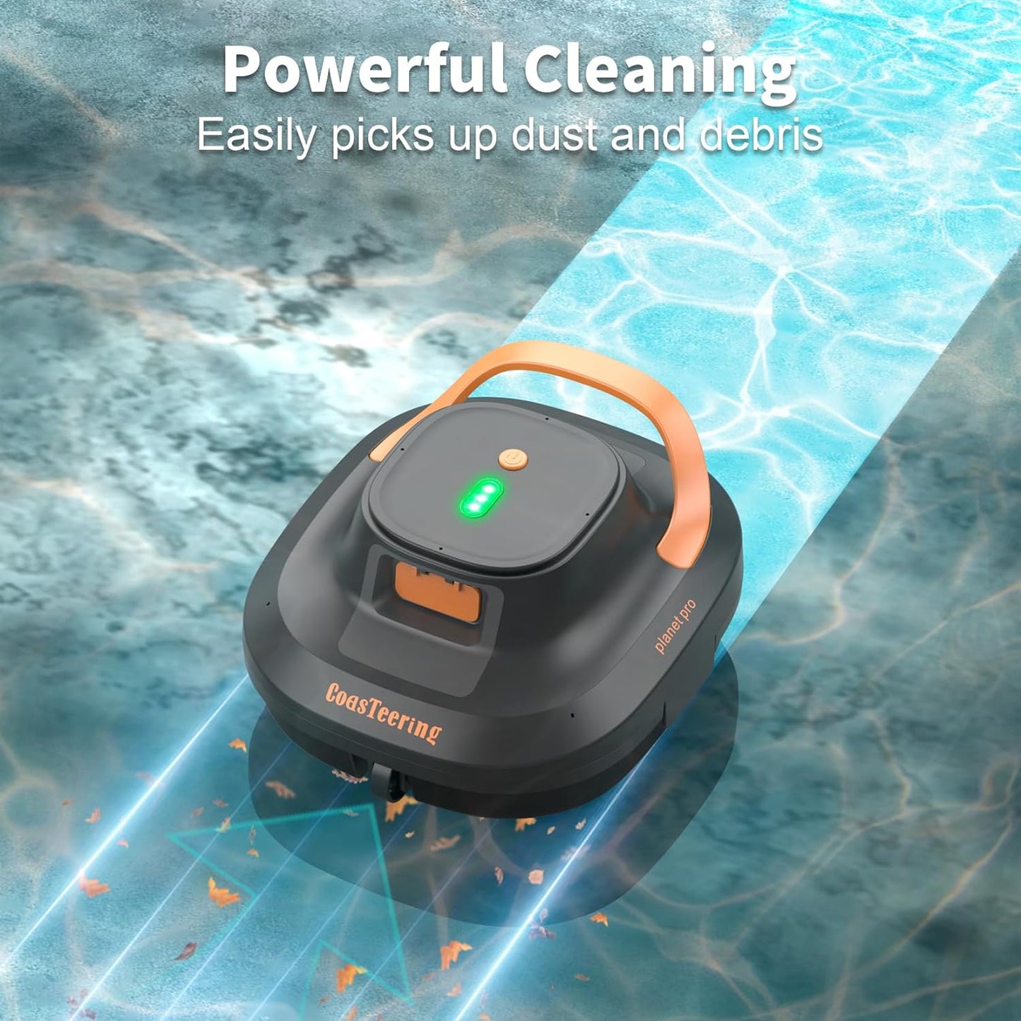 CoasTeering Poolroboter Akku, Kabelloser Poolsauger Akku, 120 Minuten Reinigungszeit