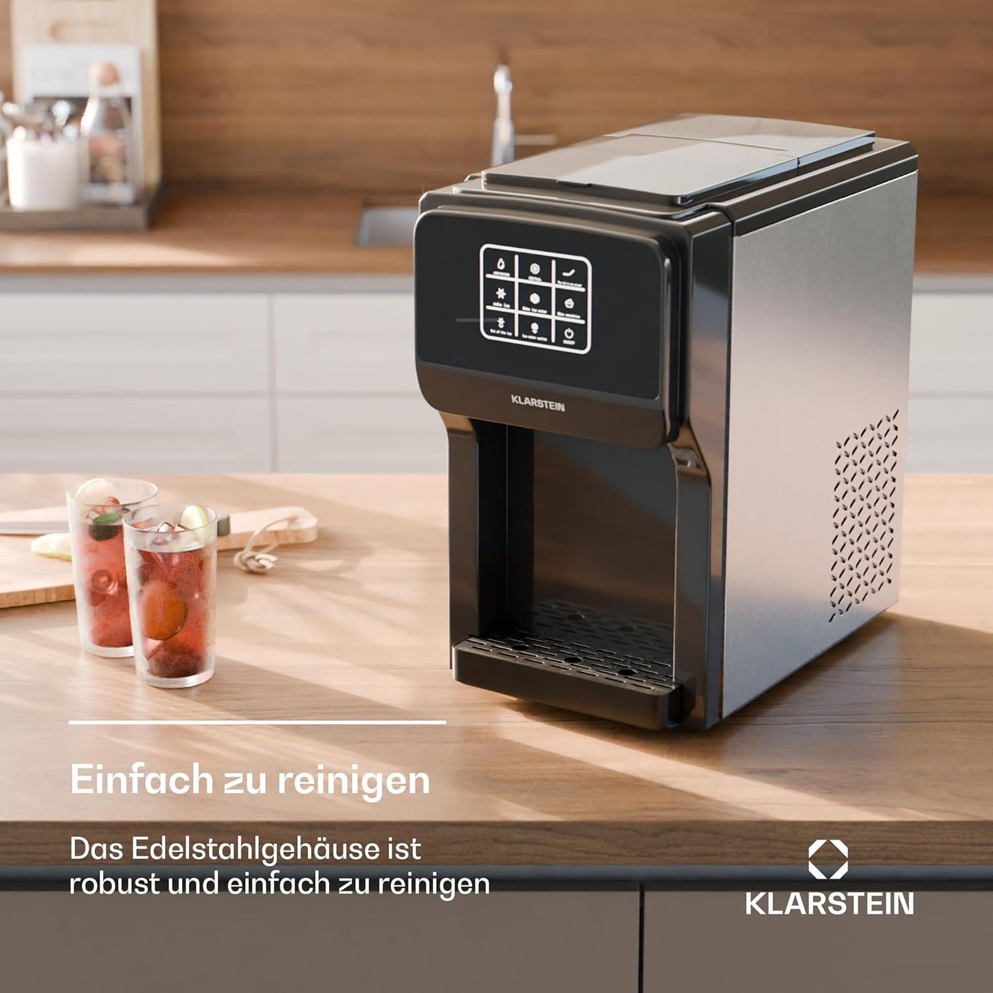 Klarstein ArcticBlend 3in1-Eiswürfelmaschine – 20 kg/24 h, Kugeleis & Crushed Ice, 6-Liter-Wassertank
