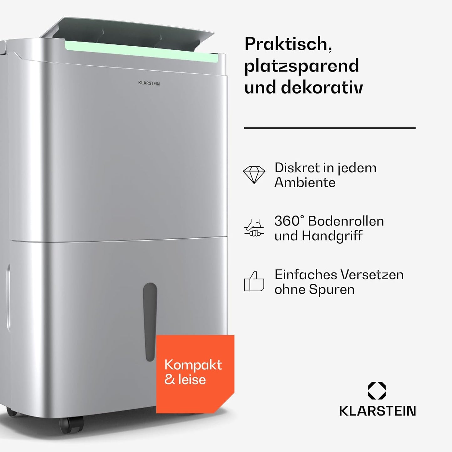 Klarstein Luftentfeuchter bis 55m², Smart Dehumidifier für Wohnung, Bad & Keller, 50L, WLAN IoT App