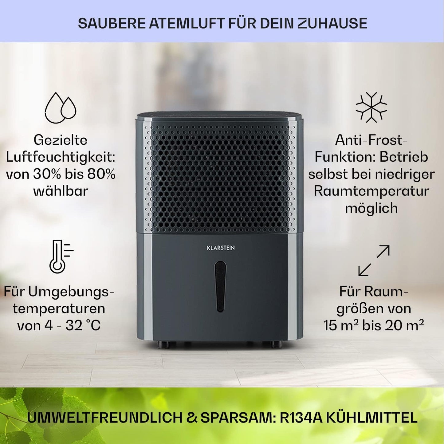 Klarstein Luftentfeuchter bis 55m², Smart Dehumidifier für Wohnung, Bad & Keller, 50L, WLAN IoT App