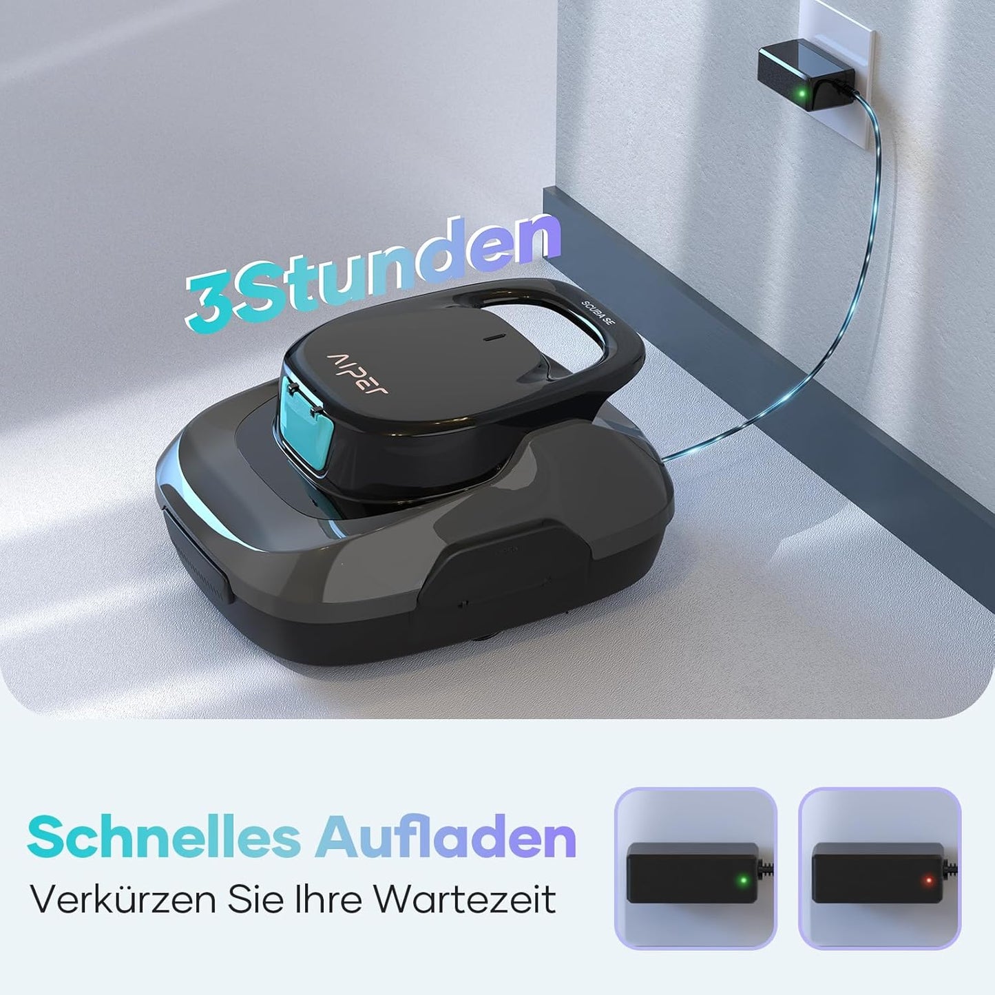 AIPER Poolsauger, Kabelloser Poolroboter, 90 Minuten Reinigungsdauer