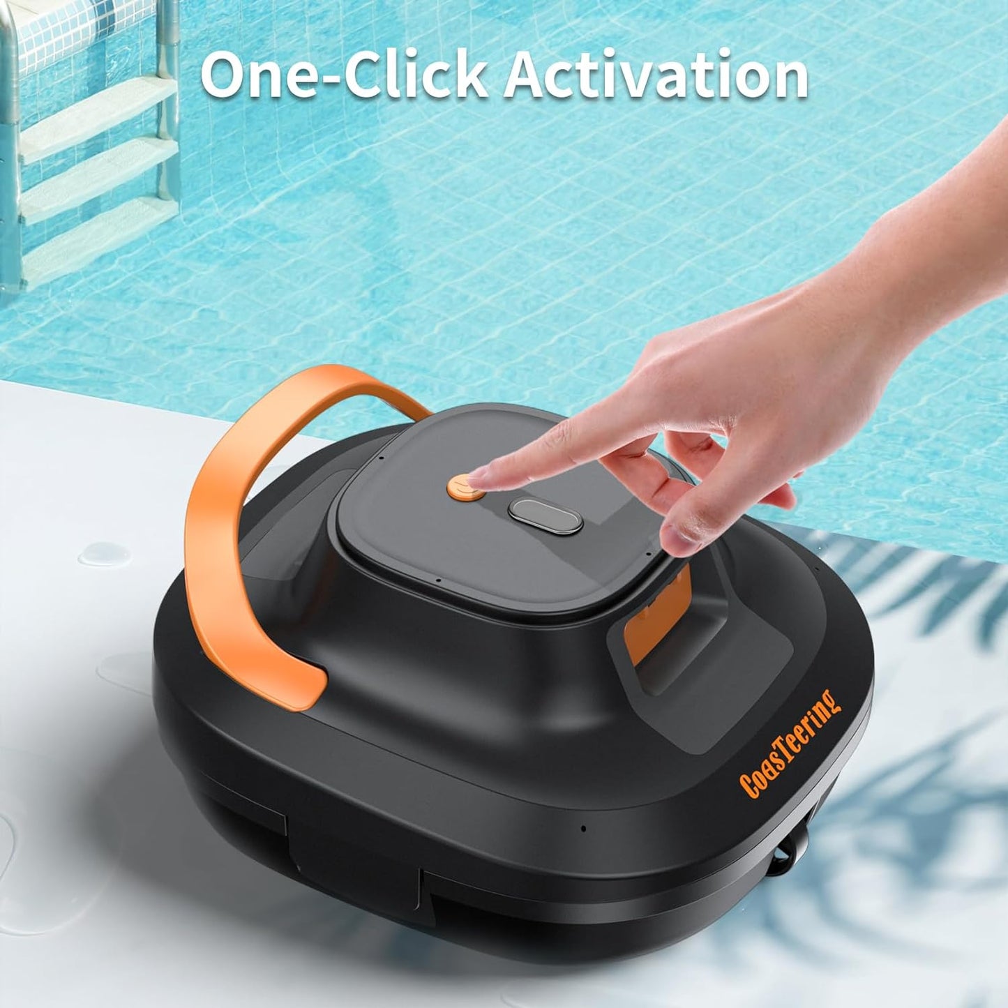 CoasTeering Poolroboter Akku, Kabelloser Poolsauger Akku, 120 Minuten Reinigungszeit