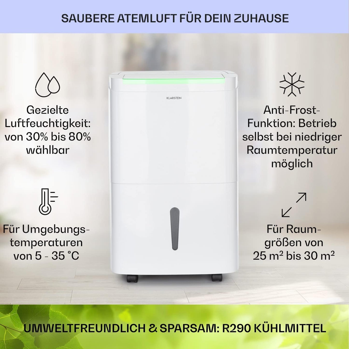 Klarstein Luftentfeuchter bis 55m², Smart Dehumidifier für Wohnung, Bad & Keller, 50L, WLAN IoT App
