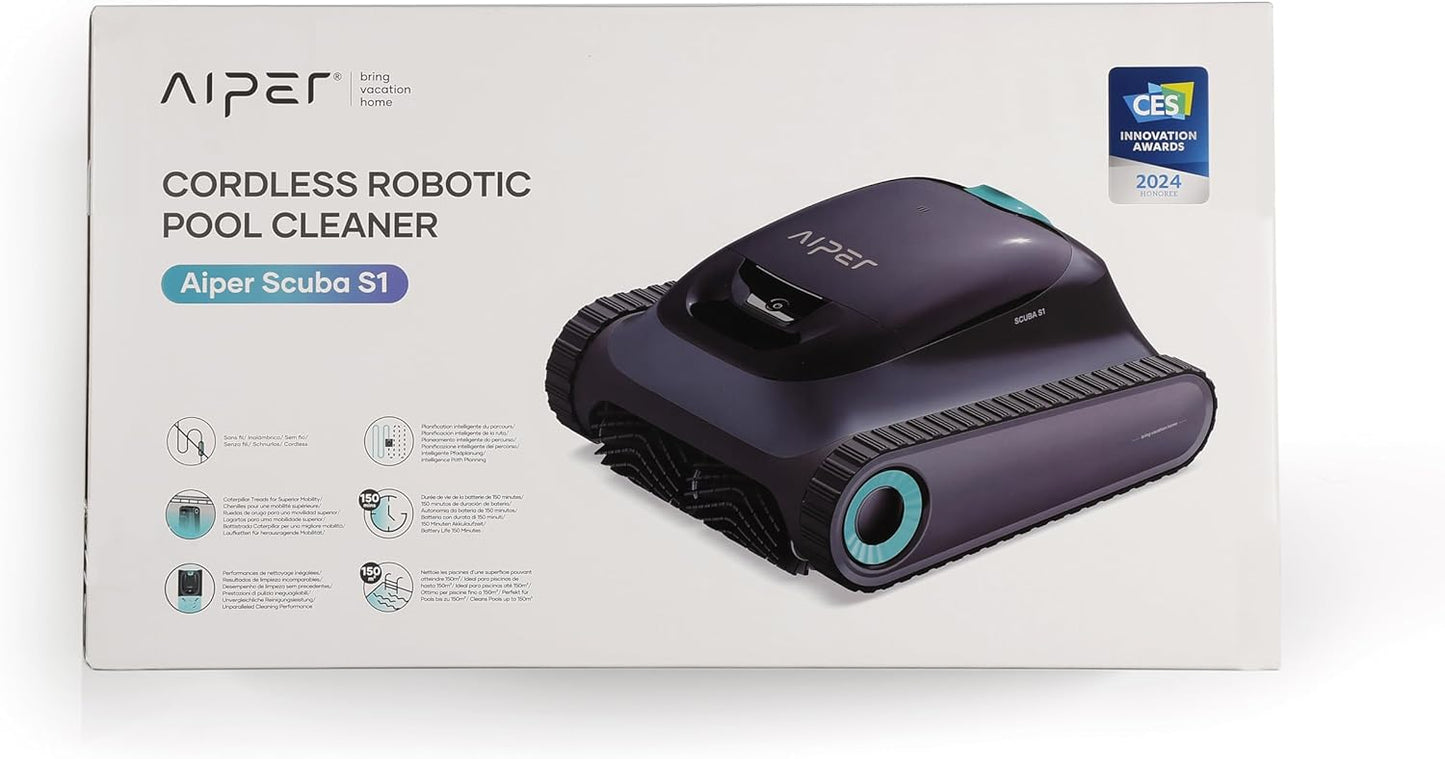 AIPER Scuba S1 Poolroboter Boden und Wand, Kabelloser Poolsauger mit Wandklettern