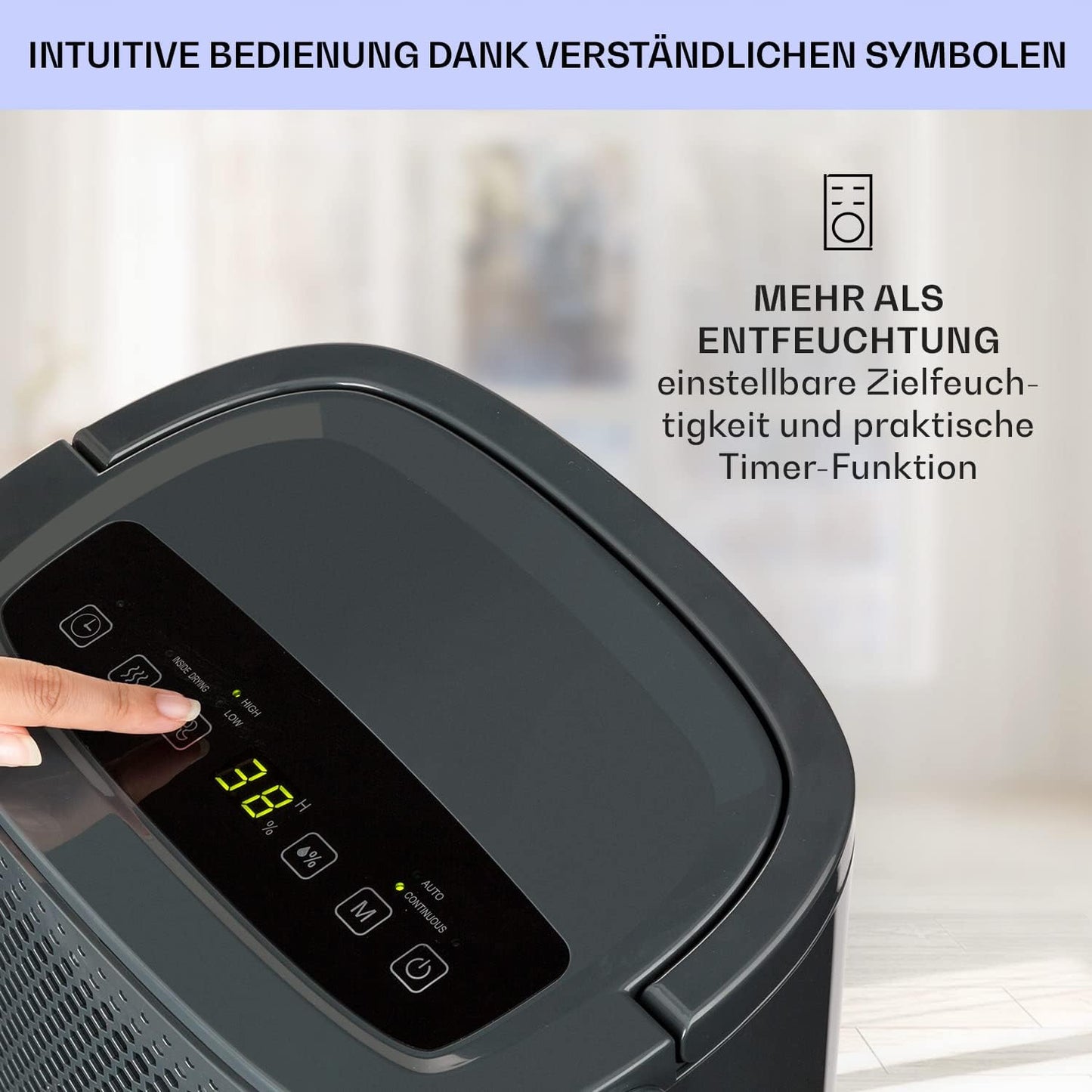 Klarstein Luftentfeuchter bis 55m², Smart Dehumidifier für Wohnung, Bad & Keller, 50L, WLAN IoT App