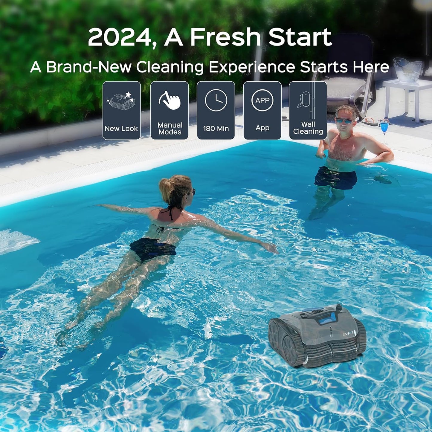 WYBOT C1 Pro Poolroboter Akku mit APP Intelligente Routenplanung