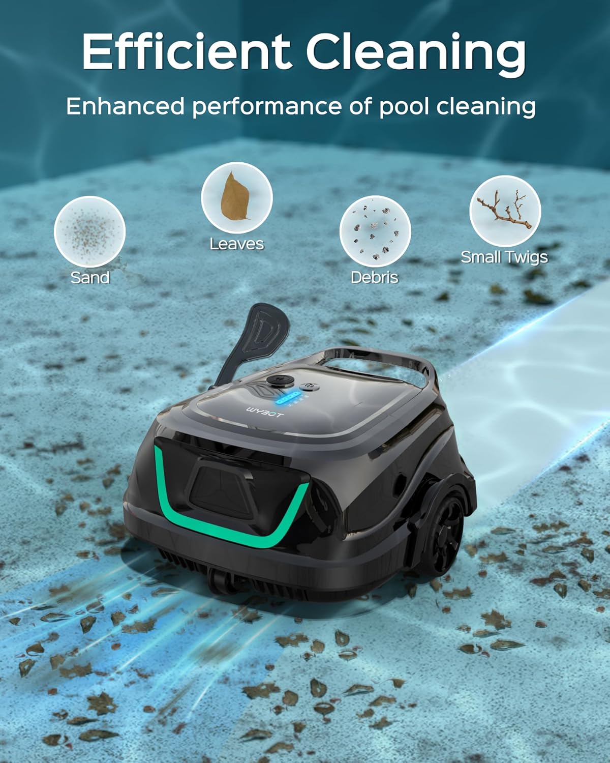 WYBOT A1 Poolroboter Akku mit Zweischicht-Filtersystem 120 Mins Reinigung