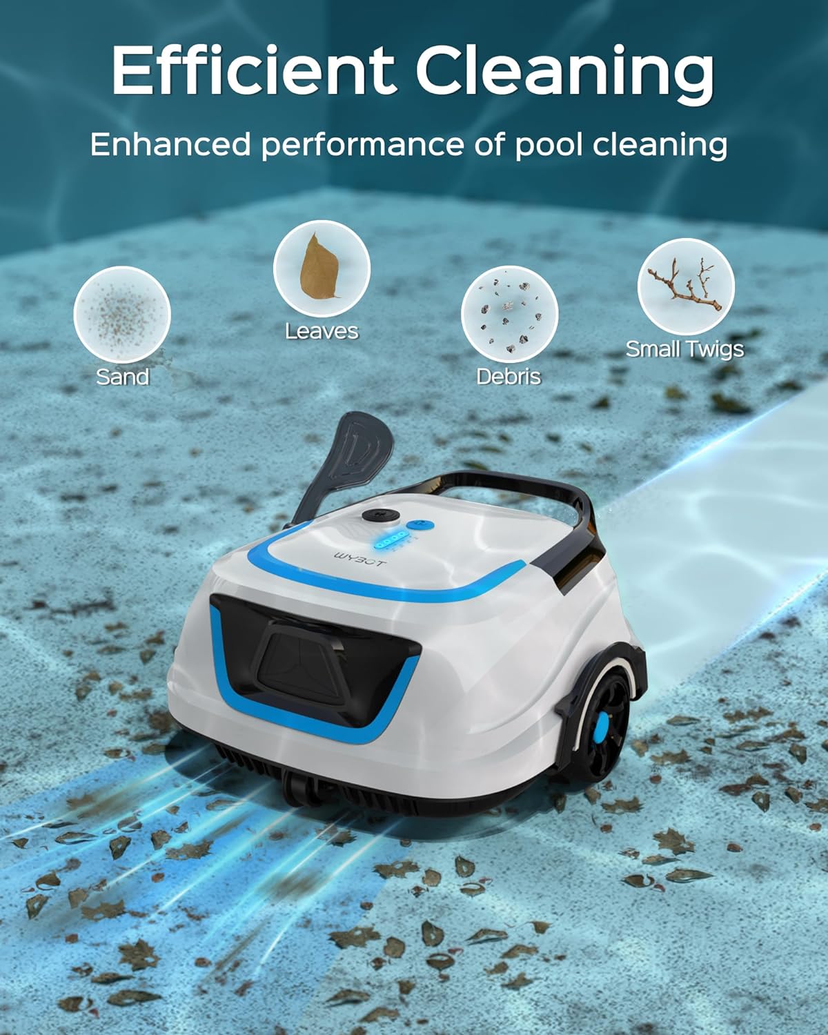 WYBOT A1 Poolroboter Akku mit Zweischicht-Filtersystem 120 Mins Reinigung