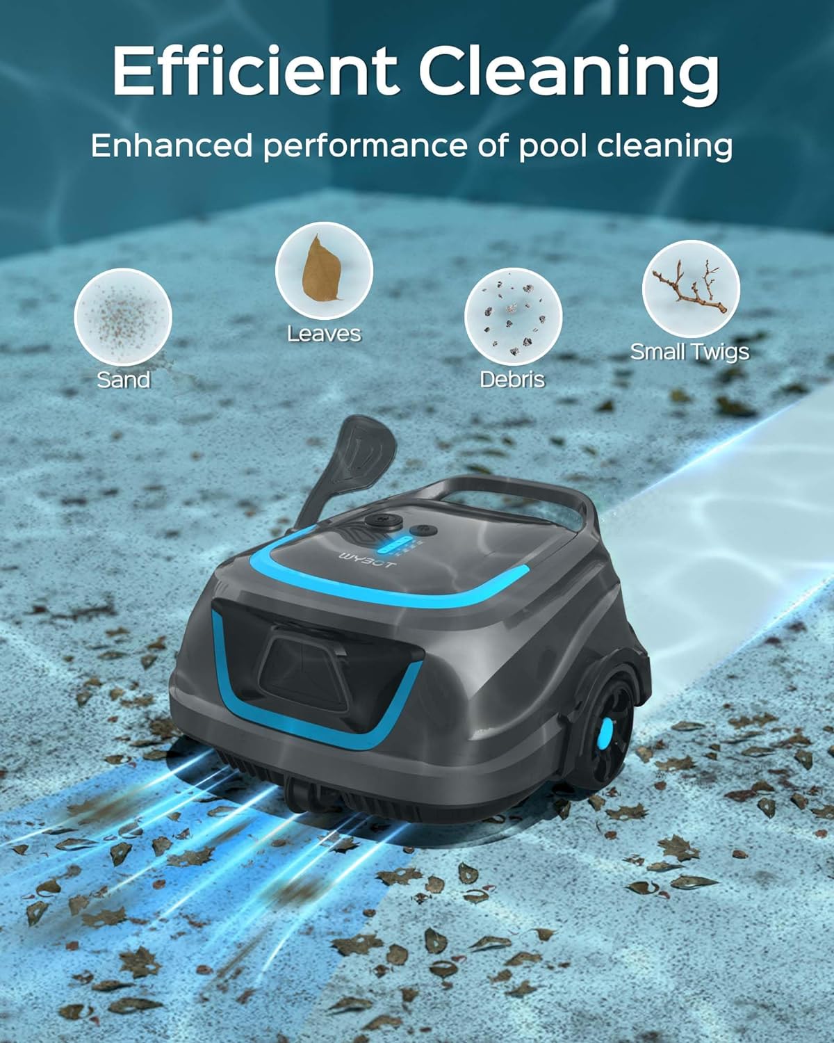 WYBOT A1 Poolroboter Akku mit Zweischicht-Filtersystem 120 Mins Reinigung