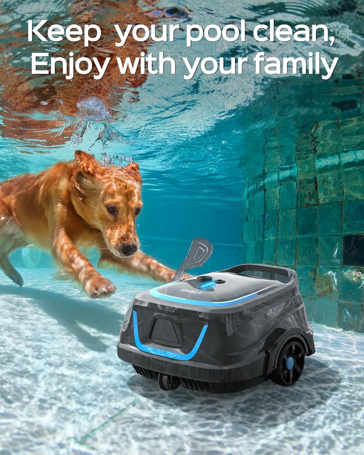 WYBOT A1 Poolroboter Akku mit Zweischicht-Filtersystem 120 Mins Reinigung