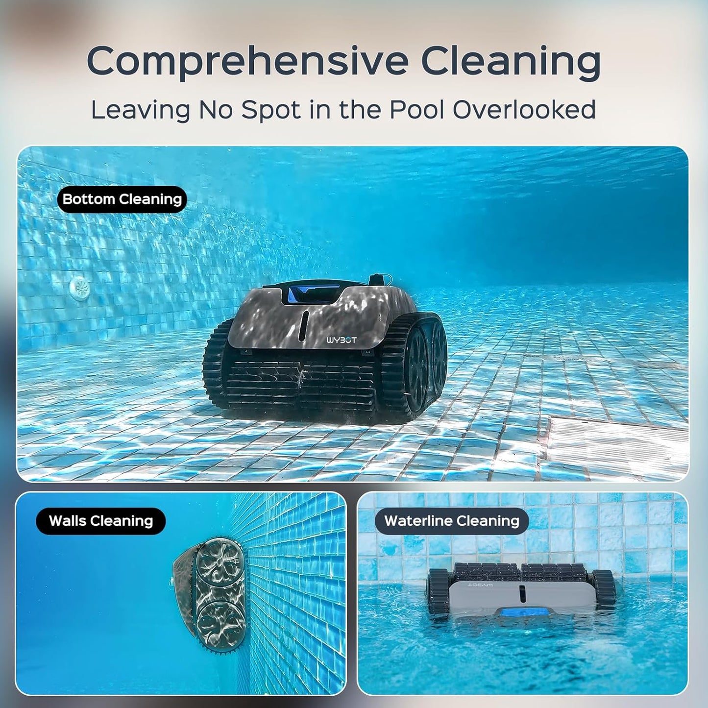 WYBOT C1 Pro Poolroboter Akku mit APP Intelligente Routenplanung
