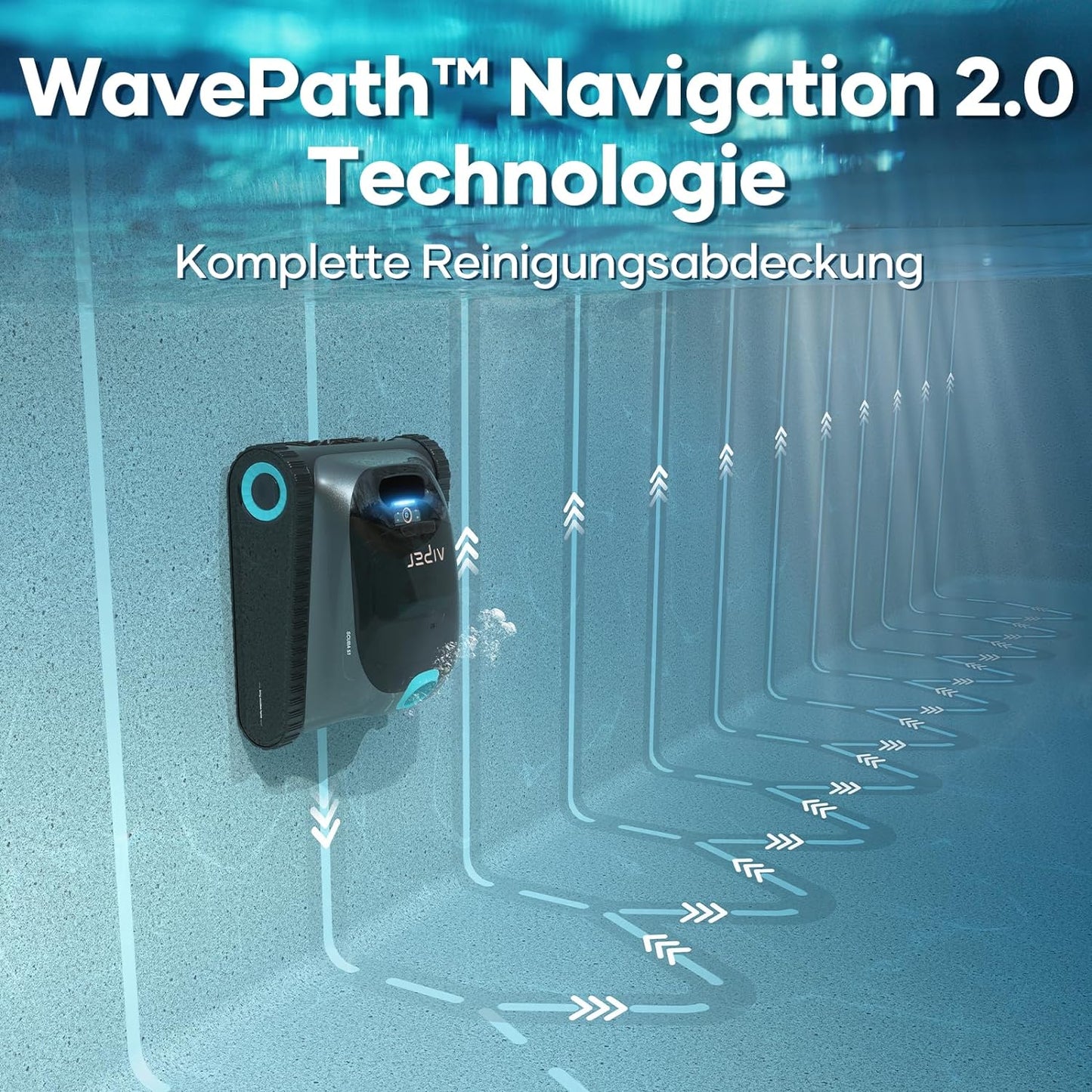 AIPER Scuba S1 Poolroboter Boden und Wand, Kabelloser Poolsauger mit Wandklettern