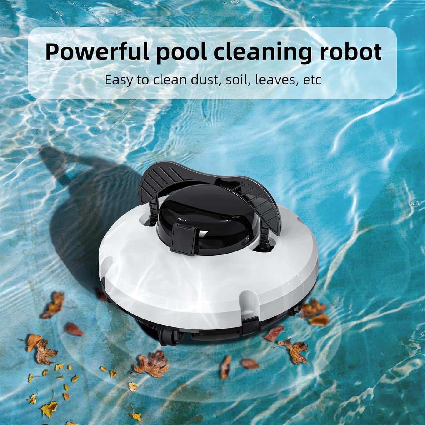 ADSAQOP Poolroboter, Kabelloser Wiederaufladbarer Poolsauger, Poolreiniger mit Selbstparkend