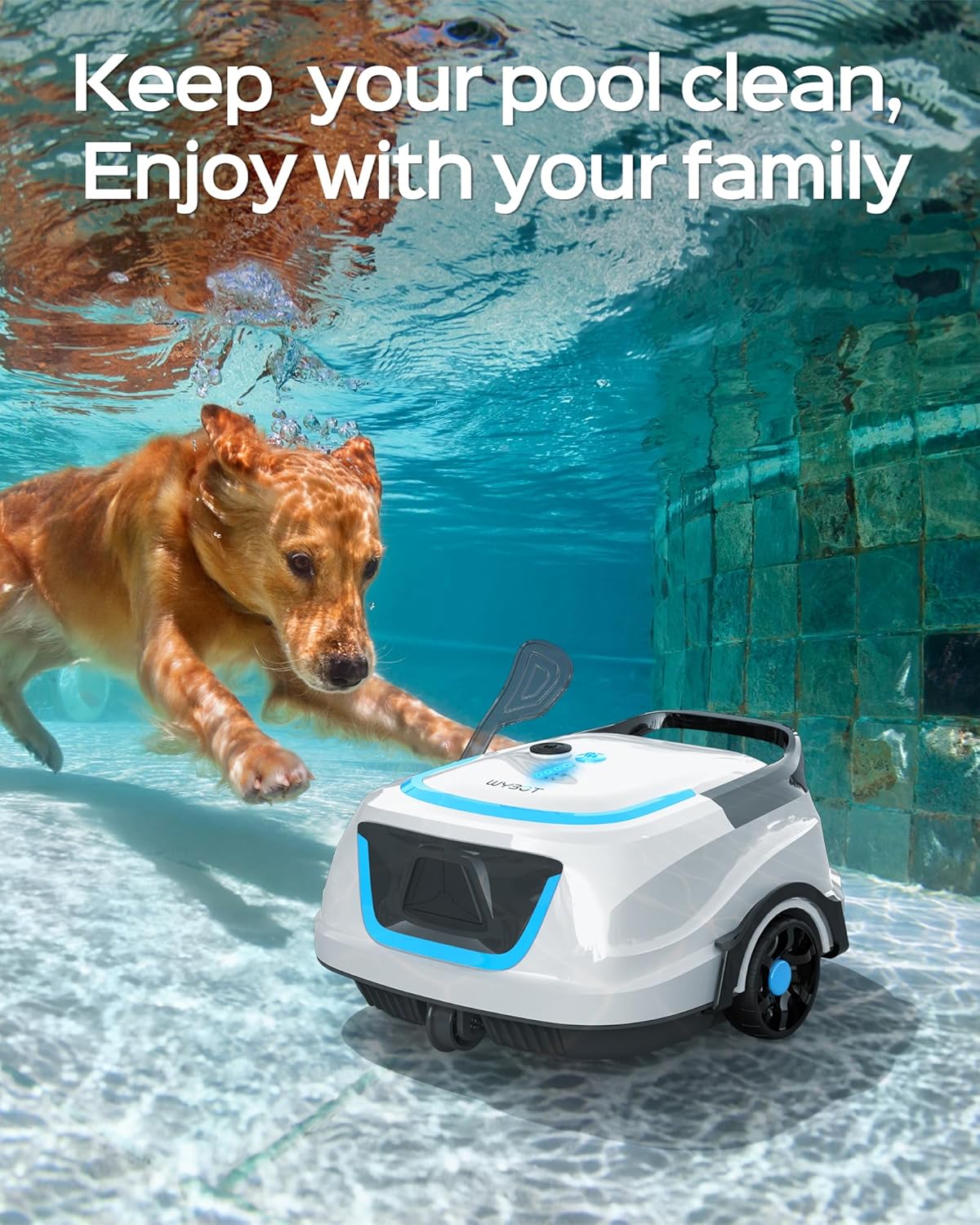 WYBOT A1 Poolroboter Akku mit Zweischicht-Filtersystem 120 Mins Reinigung