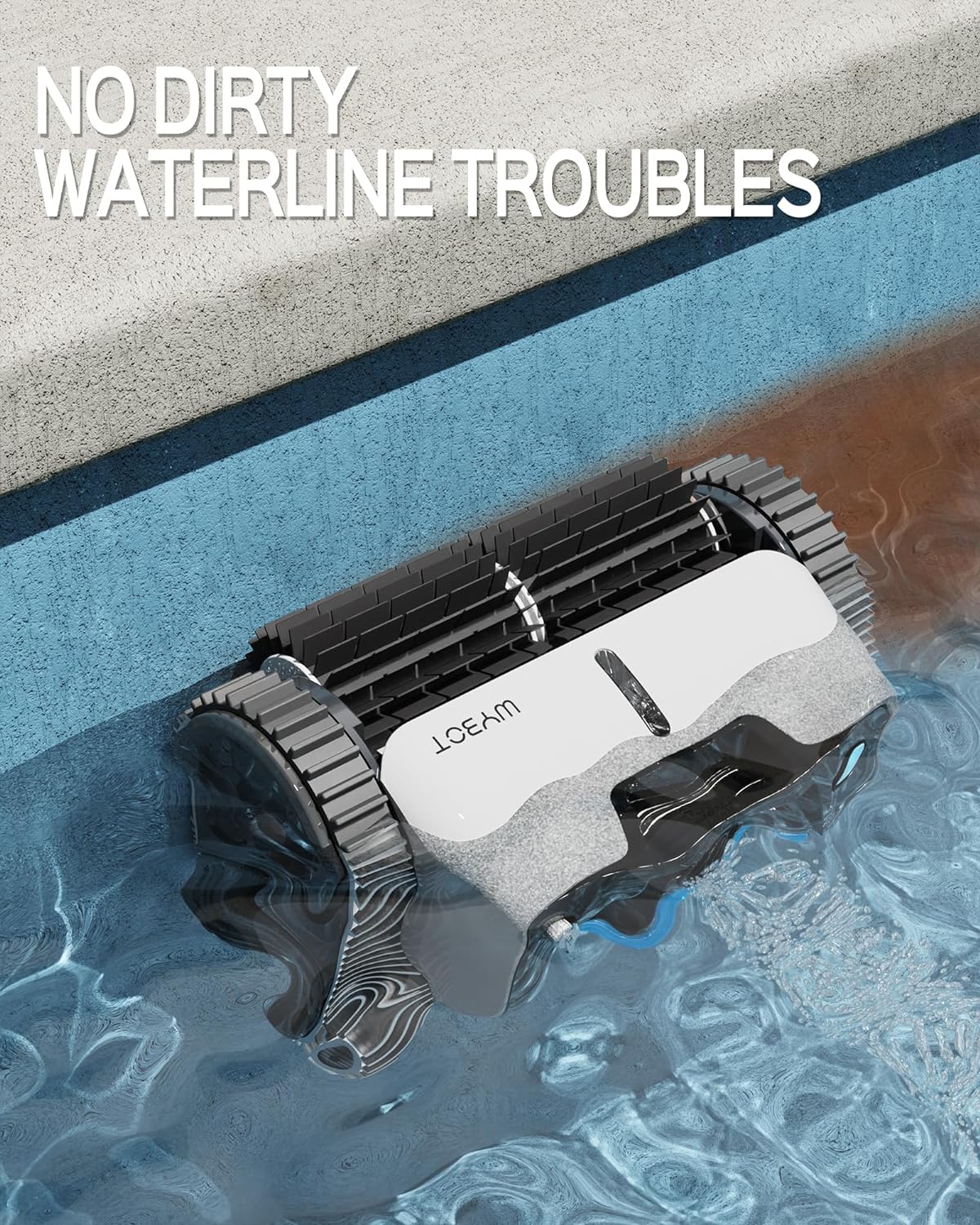 WYBOT Poolroboter Akku 120 Minuten für Boden,Wasserlinie,und Wandreinigung mit Dreifachmotor