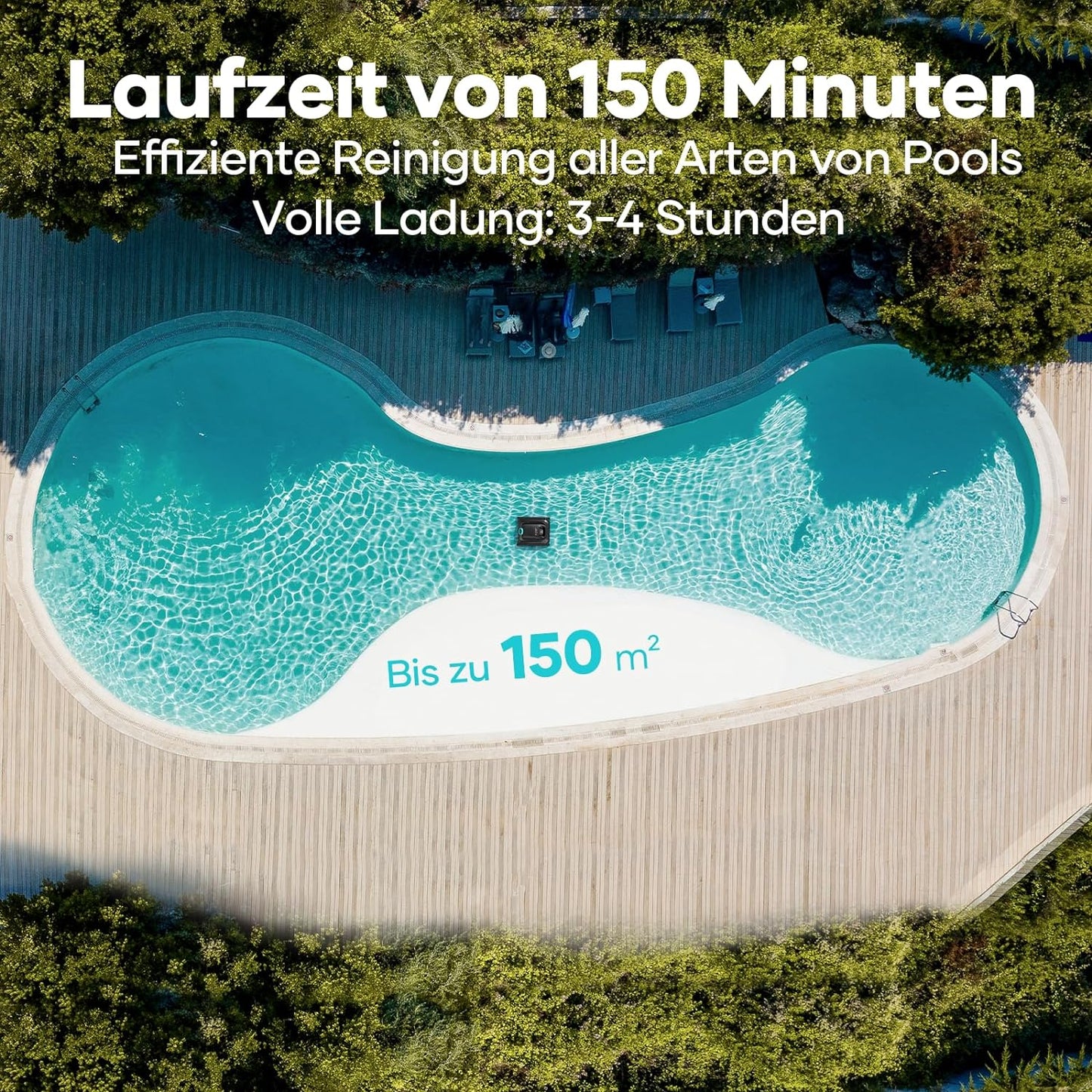 AIPER Scuba S1 Poolroboter Boden und Wand, Kabelloser Poolsauger mit Wandklettern, Intelligenten Navigation 2.0