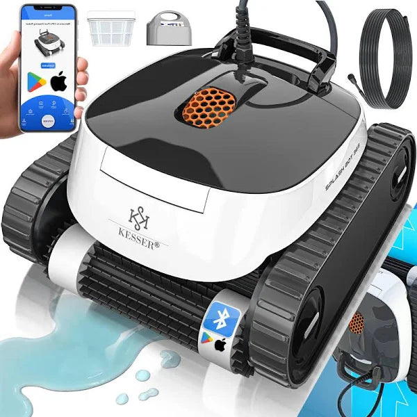 KESSER Poolroboter für Boden und Wand | Poolsauger bis 100m² Pools & Eine Leistungsstarke Reinigung