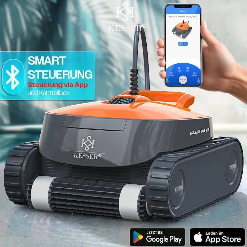KESSER Poolroboter für Boden und Wand | Poolsauger bis 100m² Pools & Eine Leistungsstarke Reinigung