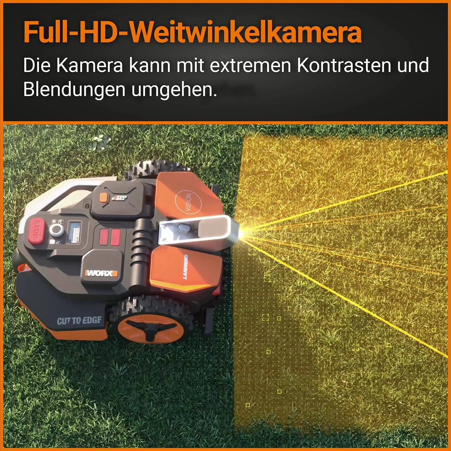 Worx Landroid Vision M800 Mähroboter Wr208 E für Gärten bis 800m² WiFi Bluetooth