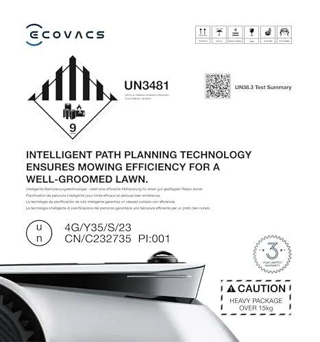 Ecovacs Goat G1-2000 Mähroboter mit Robuster Garage & Auto-Verbindung-Modul, ohne Begrenzungskabel für Gärten bis zu 2,000m2