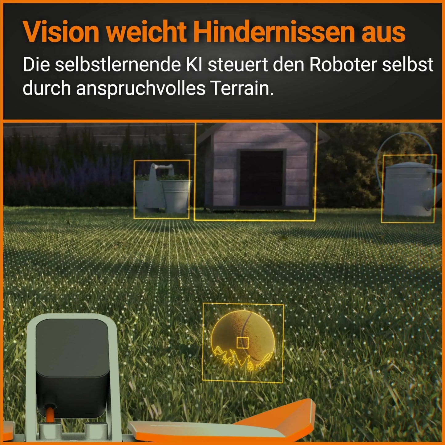 Worx Landroid Vision L1300 Mähroboter WR213E.1 für Gärten bis 1300m²