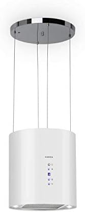 Klarstein Inselhaube Umluft, Leise Dunstabzugshaube für Kochinsel, Aktivkohlefilter, 558m³/h, Energieklasse B