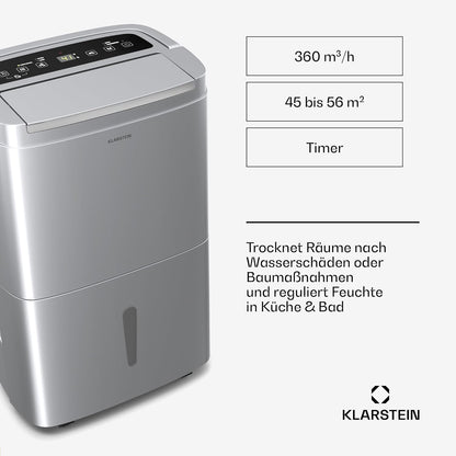 Klarstein Luftentfeuchter bis 55m², Smart Dehumidifier für Wohnung, Bad & Keller, 50L, WLAN IoT App