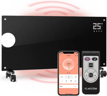 Klarstein Elektroheizung, Konvektor mit Bodenrollen, mobile, energiesparend, leise, 1000W, mit Thermostat