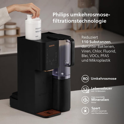 Philips Umkehrosmose-Wasserstation ADD6920BK01/10, Aquaporin Inside, eliminiert bis zu 110 Substanzen