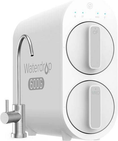 Waterdrop G3P600 Umkehrosmoseanlage, 600 GPD, 8000L, reduziert TDS, 2:1 Rein zum Abfluss, LED-Wasserhahn