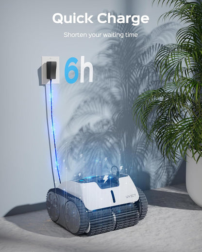 WYBOT Poolroboter Akku 120 Minuten für Boden,Wasserlinie,und Wandreinigung mit Dreifachmotor,Poolsauger Akku Kabellos