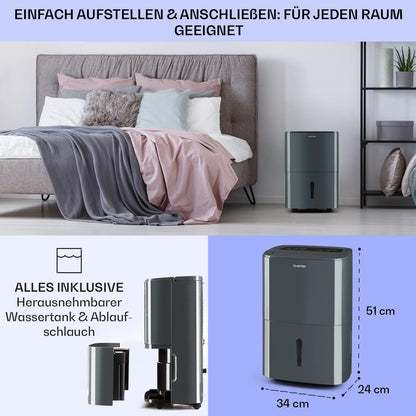 Klarstein Luftentfeuchter bis 55m², Smart Dehumidifier für Wohnung, Bad & Keller, 50L, WLAN IoT App