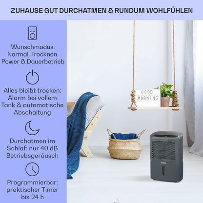 Klarstein Luftentfeuchter bis 55m², Smart Dehumidifier für Wohnung, Bad & Keller, 50L, WLAN IoT App