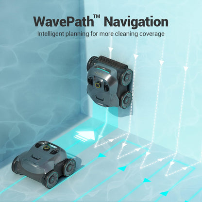 AIPER Poolroboter, Quad-Motorensystem, WavePath Navigationstechnologie, 3 Reinigungsmodi, Wandklettern, Poolsauger Akku Kabellos