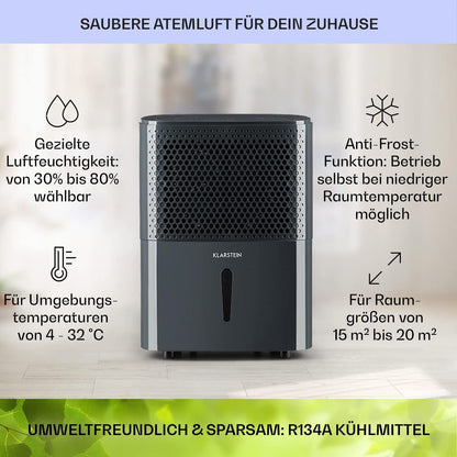 Klarstein Luftentfeuchter bis 55m², Smart Dehumidifier für Wohnung, Bad & Keller, 50L, WLAN IoT App